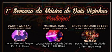 Vem aí a primeira Semana da Música deDois Vizinhos Vem aí a primeira Semana da Música deDois Vizinhos