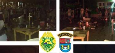 Na madrugada de sábado, Polícia Militar acabou com festa clandestina em DV Na madrugada de sábado, Polícia Militar acabou com festa clandestina em DV