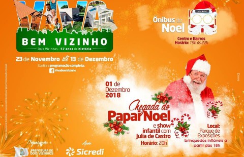 Papai Noel vai chegar amanhã em Dois Vizinhos Papai Noel vai chegar amanhã em Dois Vizinhos