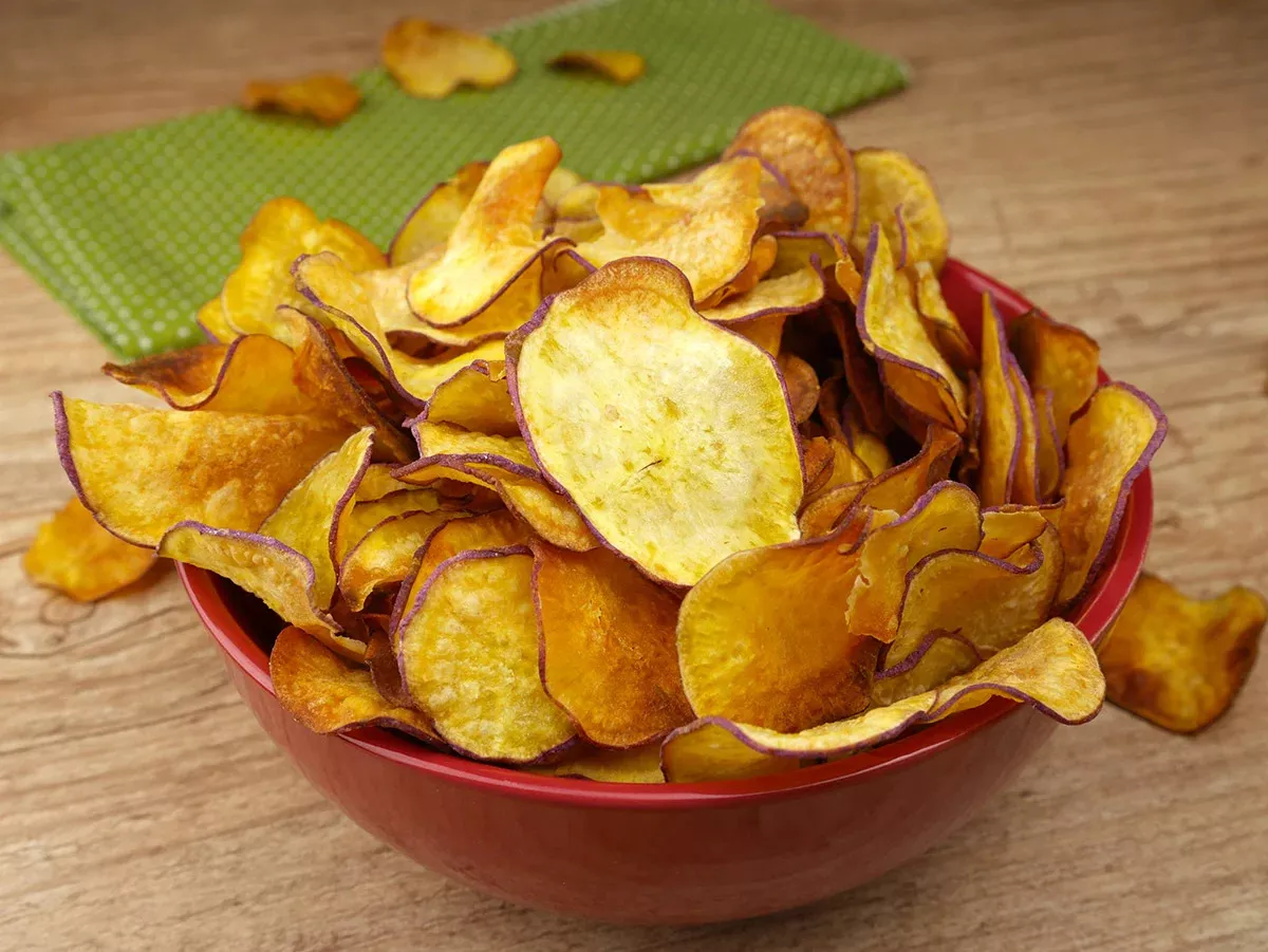 Receita .CHIPS DE BATATA DOCE AO FORNO
