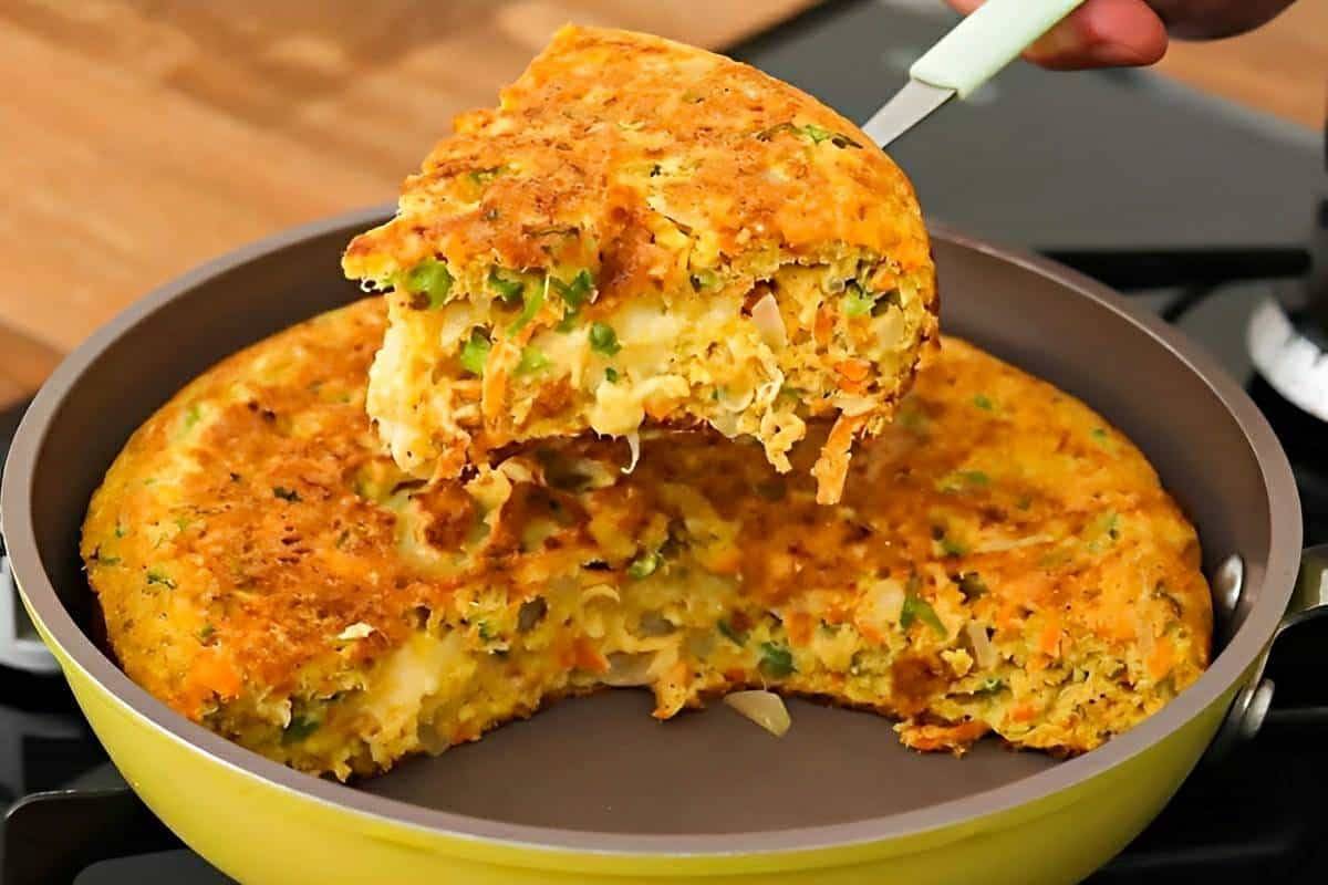 Receita .TORTA CREMOSA DE FRANGO DE FRIGIDEIRA